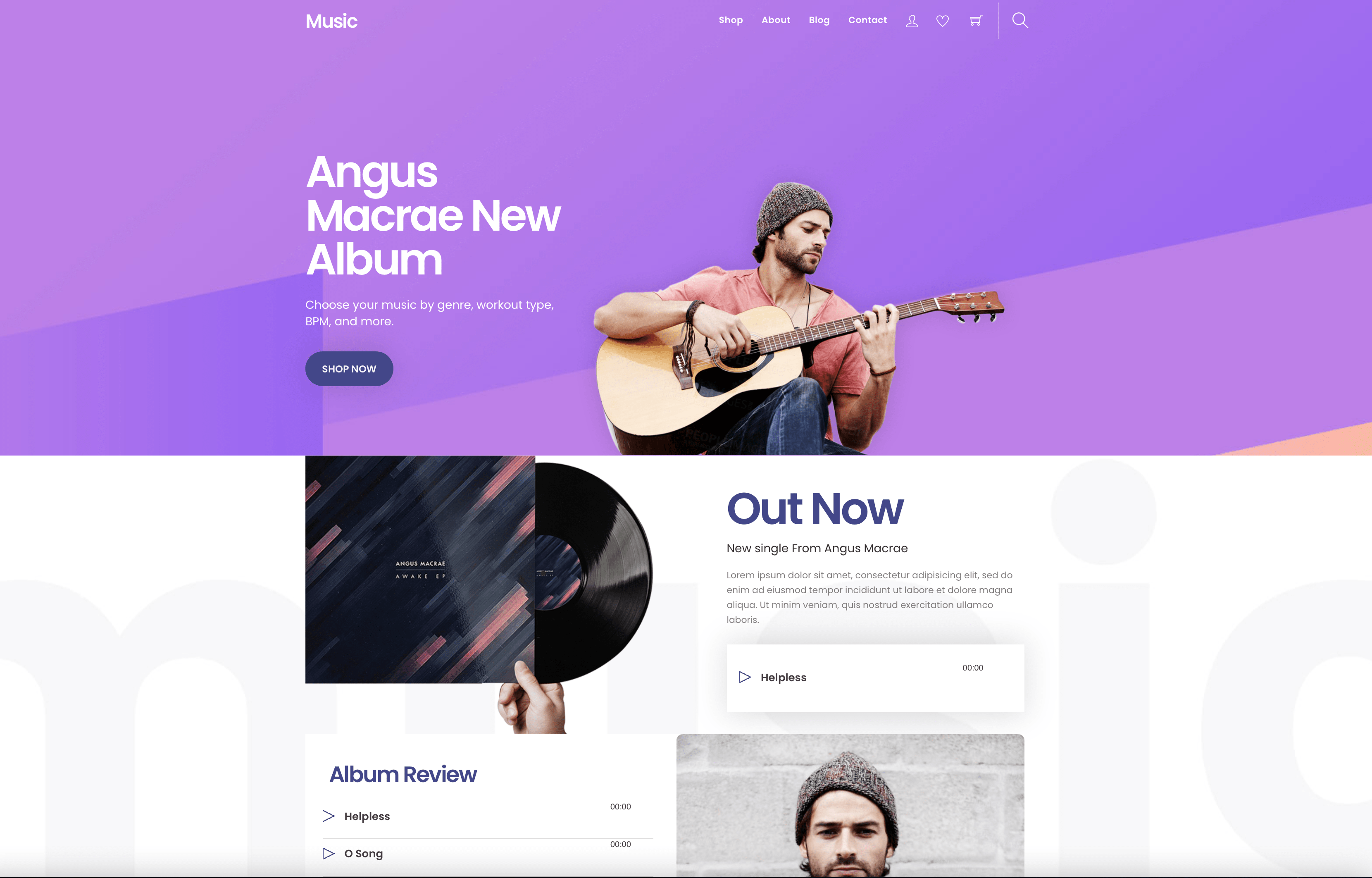 Music artist web design