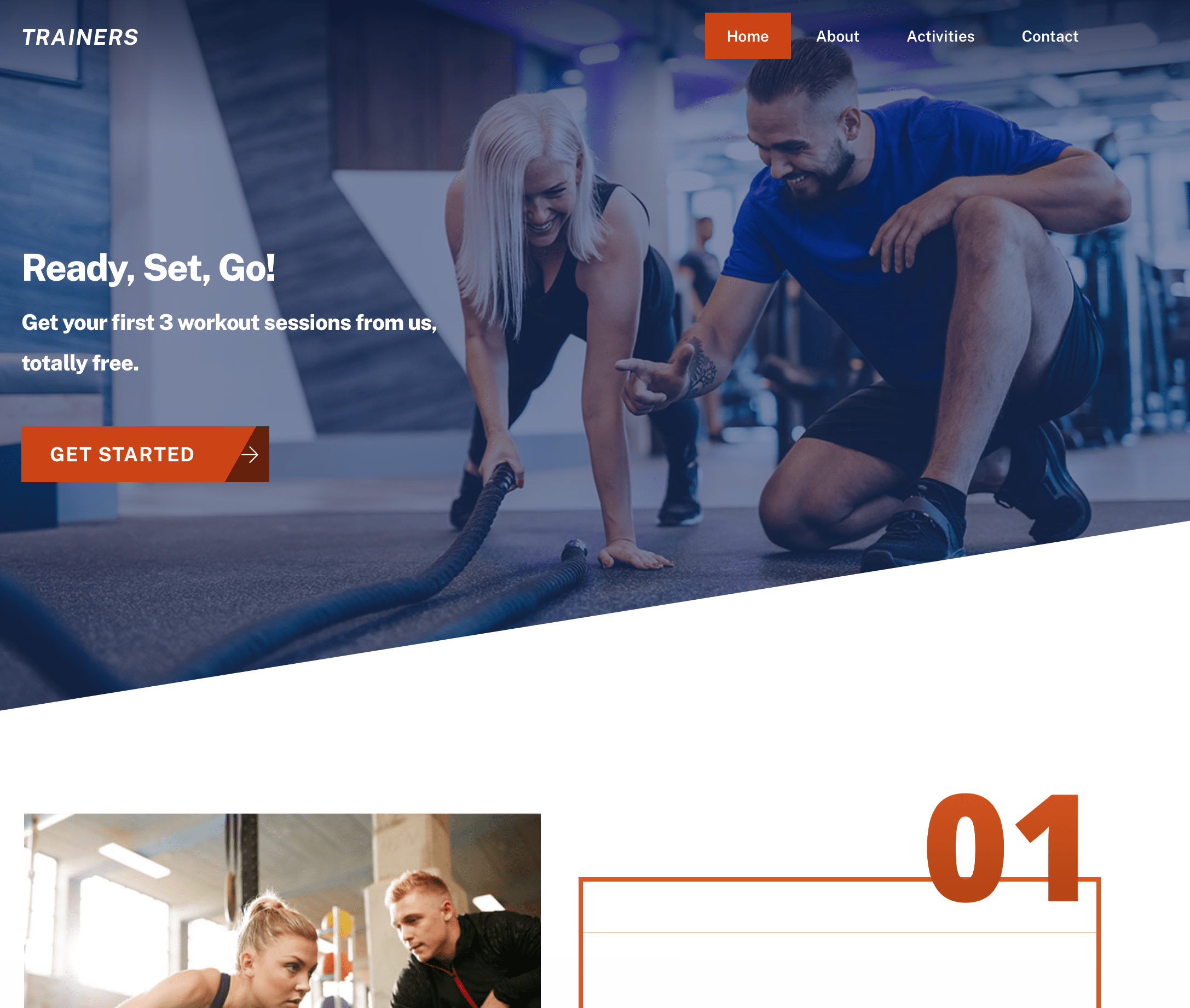 Sportswear web design